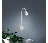 Briloner Tusa wall light, beige, metal, 45 cm, adjustable, GU10