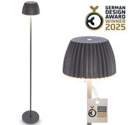 Briloner Brilo unplugged Riffle LED battery-powered floor lamp, anthracite
