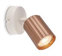 Briloner - Wall Light with Grooves, Adjustable, GU10, max. 9W, Wall Lamp, Wall Lights Indoor, Lounge Wall Lights, Wall Light Bedroom, Kitchen Wall Lamp, 8X8X12.5 cm, Coffee