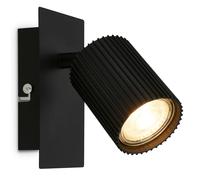 BRILONER - Wall Light, Adjustable, GU10 Socket, max. 9W, Wall Lamp, Bedside Lamps, Reading Light, Lounge, Bedroom Lamp, Kitchen, Spotlight, Hall, Living Room, 13x8x9 cm, Black