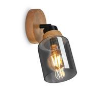 Briloner Wall Light E27 Wood Glass Adjustable Spotlight Reading Spot Hallway Bedroom