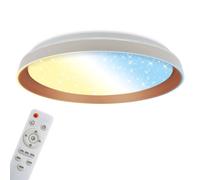 Briloner Cct Mains-Powered Led Warm Grey Coffee Star Cover Remote Control Ceiling Light (Dia)51Cm