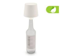 BRILONER - Rechargeable Bottle lamp with Touch, dimmable, Warm White Light Colour, LED lamp, no Cord, Bedside, Battery, Outdoor, Camp Light, 10,5x11,5 cm, Off-White