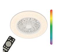 BRILONER - Ceiling Light with Fan, Remote Control, Dimmable, CCT, RGBIC, LED Fan, Ceiling Fans, Modern Ceiling Fan, Ceiling Lights for Living Room, Ceiling Lights Bedroom, 48.5 X 14cm, White