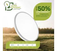 BRILONER - LED Ceiling Lamp, EEC A Light Source, Efficient 8.5W 1800lm, Indirect Light, LED Panel, Modern Ceiling Design, Living Room, Kitchen, Bedroom, 33x6 cm, Matt Chrome