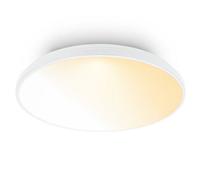 BRILONER - Ceiling Light with Remote Control, Dimmable, Decorative Trim, Warm to Neutral White, Ceiling Lights Living Room, LED Lights for Bedroom, Kitchen Light, 48 x 6.5 cm, White