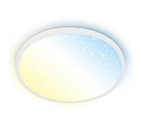 BRILONER - LED Panel with Remote Control, dimmable, Starry Sky, CCT Warm to Cold White, Ceiling Light, LED Light Panels, Living Room, Lounge, 37.5x4.5cm, White