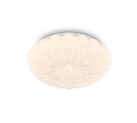 BRILONER - LED Ceiling Light with Starry Sky Effect, Warm White 3000K, Wavy Edge Design, Ceiling Lights Living Room, LED Lights for Bedroom, Kitchen Light, 28.5 x 7.5 cm, White