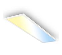 Briloner - LED Panel with Remote Control, Dimmable, CCT, IP44 Splash-Proof, Ceiling Light, LED Light Panels, Ceiling Lights for Living Room, Ceiling Light Lounge, Hallway Light, 100X25X6 cm, White