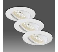Briloner White LED recessed spotlight in a set of 3 - swivelling.