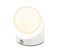BRILONER - Mini LED Table lamp Wireless IP54 with Touch, dimmable in Steps, Rechargeable Battery & Light Source Exchangeable, Bedside lamp, Ball, LED lamp, Outdoor lamp, 10x8x9 cm, White
