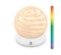 BRILONER White Sphere LED Desk Light Table Bedside Lamp Rechargeable RGB Briloner White