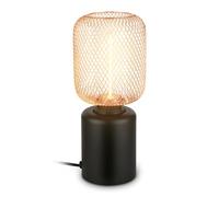 BRILONER - Wire Mesh Table Lamp, Cable Switch, E27 Socket, Night Light, Decorative Lighting for Hallway or Office, Reading Light, 10x25cm, Rose Gold