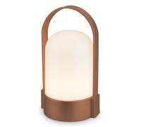 Briloner - Wireless LED Table lamp IP44 with Touch, Step-dimmable, Replaceable Battery, Bedside lamp, Reading lamp, LED lamp, Camping lamp, Table Light, Battery lamp, 9x8x15.5 cm, Metallic Brown