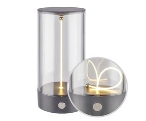 BRILONER - Wireless LED Table lamp with 4-Level Touch Control, Filament Design, Warm White Light, USB-C Charging, Bedside lamp, Reading lamp, LED lamp, Table Light, Battery lamp, 7x14.5cm, Anthracite