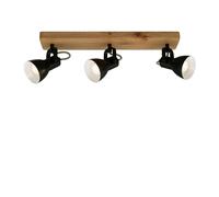 BRILONER Wood Black Retro 3 Way Ceiling Light Spotlight GU10 Spots 480mm Briloner Black