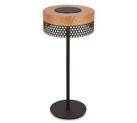 Briloner Booha rechargeable table lamp, brown, metal, IP44, dimmable