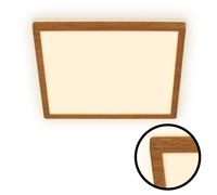 Briloner Ceiling Light Led 18W 2400Lm Square Ultra Slim Wood Look Panel 290mm Warm White