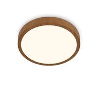 BRILONER Wood Effect Round LED Ceiling Light 380mm 24W 2900lm 3000K Warm White in Brown Briloner Brown