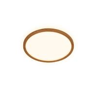 BRILONER Wood Effect Round LED Ceiling Light Lamp 18W 2400lm Slim 290mm in Brown Briloner Brown