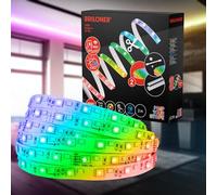 Briloner Your Stripe Starter Set 2 m IP44 Splash Protection App Voice Control 3 m Cable Colourful RGBW Can Be Shortened Outdoor LED Strip LED Light Strip Patio Decoration