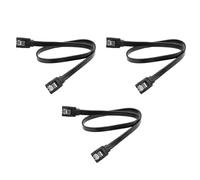 Brilovent 3 Pack SATA Cable III 6Gbps - High Speed Data Transfer for HDD, SSD, CD Drives - Secure Latch, Backwards Compatible, 19.6 Inch, Black
