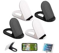 Brilovent 4 Pcs Foldable Mobile Phone Stand, Universal Portable Multi-Angle Cell Phone Stand, Portable Adjustable Desktop Holder Compatible with Tablets Smartphones Kindle (Black & White)