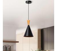 BRILUCE Modern Black Small Pendant Lights with Hardwired Cord Hanging Lamps for Ceiling Wall Mounted Industrial Chandelier Lighting Metal Aluminum Nordic Design Included E27 Socket