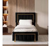 BRILVERDE 3ft Storage Bed Frame 90x190cm,Ottoman Bed with Hydraulic Storage,Adjustable Headboard,Velvet, Without Mattress
