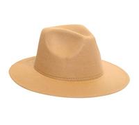 Brim Wide Hat Wool Crushable Panama Hat Outback Women's Caps Brick Layer Hat (Khaki, One Size)