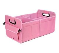 BriMall Car Boot Organiser - Durable Multi-Compartment Storage Solution, Space-Saving Trunk Organiser for Travel & Vehicle Organization -Pink
