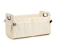 BriMall Car Boot Organiser - Durable Multi-Compartment Storage Solution, Space-Saving Trunk Organiser for Travel & Vehicle Organization -White