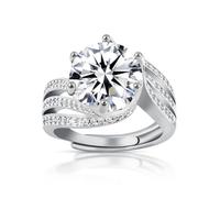 Brimaney Moissanite Engagement Rings for Women, 5CT Promise Rings for Her with White Gold Platinized Copper, D Color VVS1 Clarity Wedding Band Moissanite Ring