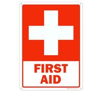 Brimar - 10 x 14" - First Aid Sign - .040″ Rust-Free Aluminum - Standard Size - Easy Installation