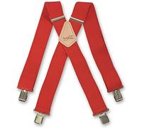 Brimarc Mens Heavy Duty Red Braces Trouser Belt Suspender 2" 50mm Wide