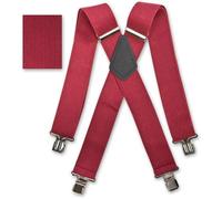 BRIMARC Mens Work Trouser Braces 2" Wide Heavy Duty 75 Assorted Patterns (BURGUNDY)