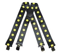 BRIMARC Mens Work Trouser Braces 2" Wide Heavy Duty 75 Assorted Patterns (SMILEY)