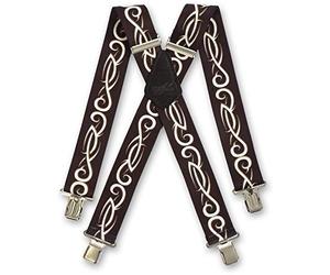 BRIMARC Mens Work Trouser Braces 2" Wide Heavy Duty 75 Assorted Patterns (TRIBAL BLACK)