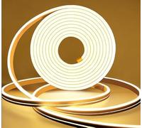 BRIMAX 10M LED Strip Lights, IP67 Waterproof Silicone Neon Rope Light, Dimmable Warm White Led Strip Lights, Flexible & Cuttable for Indoor/Outdoor Bedroom, Kitchen, Pub Garden, Shed Decor