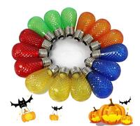 BRIMAX 15 Pack Multi-Colour LED Christmas Lights Replacement Bulbs - Shatterproof, E27 S14 Led Outdoor Edison Light Bulbs, 0.5W, Outdoor/Indoor Decorative Bulbs for Festivals, Halloween & Party