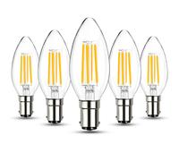 BRIMAX B15 LED Filament Candle Bulbs C35 4W Clear Glass Small Bayonet Light Bulb