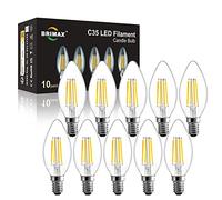 BRIMAX E14 LED Candle Bulbs Dimmable 4W, 40W Equivalent, Soft Warm White 2700K, Small Edison Screw SES Chandelier Bulbs, C35 Vintage Filament Energy Saving Candelabra Bulb, 10Pack