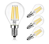 BRIMAX E14 Led Light Bulb,6W Dimmable Light Bulb 2700K Warm White, 4Pack | SES E14 Bulb 50W Equivalent,6W E14 Golf Ball Bulb, G45 LED Filament Bulb, Energy Saving Light Bulbs for Daily Use