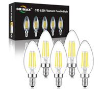 BRIMAX E14 Led Light Bulb Dimmable,6w E14 Small Screw Light Bulb Cool White 5000K, 60W Equivalent, C35 Candle Light Bulbs for Ceiling Lights and Chandelier,5 Pack