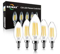 BRIMAX E14 Led Light Bulb Dimmable, 6W Warm White Candle Light Bulb,5Pack