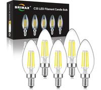 BRIMAX LED Filament Candle Bulb E14 Screw Vintage Candelabra Light Bulbs 2700K