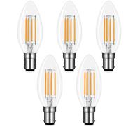 BRIMAX Small Bayonet Cap Candle Bulbs B15 LED Filament Clear Glass Dimmable Bulb