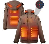 Brimekey Heated Jacket and Detachable Hood with 7.4V Battery Pack, Windproof Soft Shell Electric Heating Hoodie for Outdoor Winter (UK, Alpha, S, Regular, Regular, Black 1)