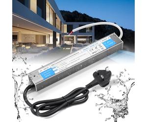 BRIMETI 12V LED Driver 200W LED Transformer Waterproof Outdoor IP67 AC 240V to DC 12V 16.6A Power Supply With Plug Constant Low Voltage Adapter for Strip Light Garden Shed Cabinet Light