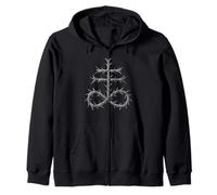 Brimstone Sulfur Sigil Thorned Leviathan Cross Occult Zip Hoodie